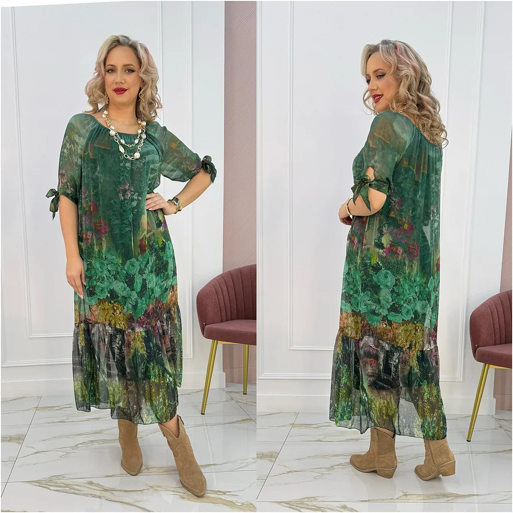 Ilga Klostuota Šifono suknelė