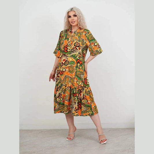 "Retro" suknelė su kišenėmis