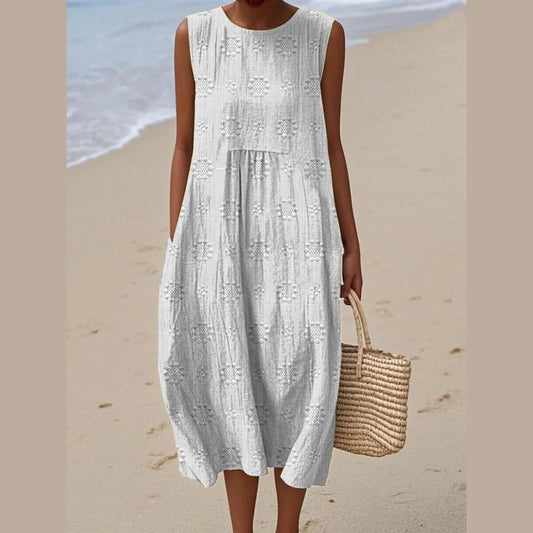 Laisva medvilninė vasarinė suknelė