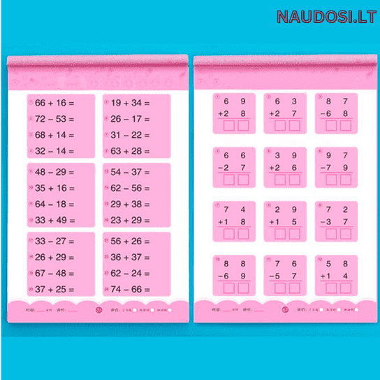 Uždavinių knyga matematikos veiksmams praktikuoti