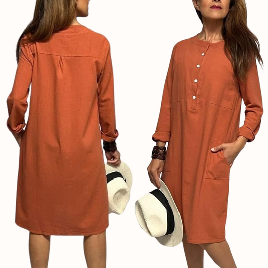 Stella™ | Lengva lininė suknutė su kišenėmis