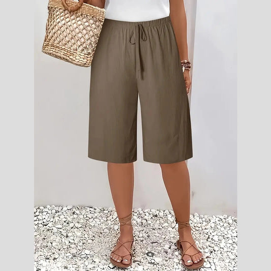 Laisvo kirpimo Moteriški šortai su elastingu juosmeniu (2vnt)