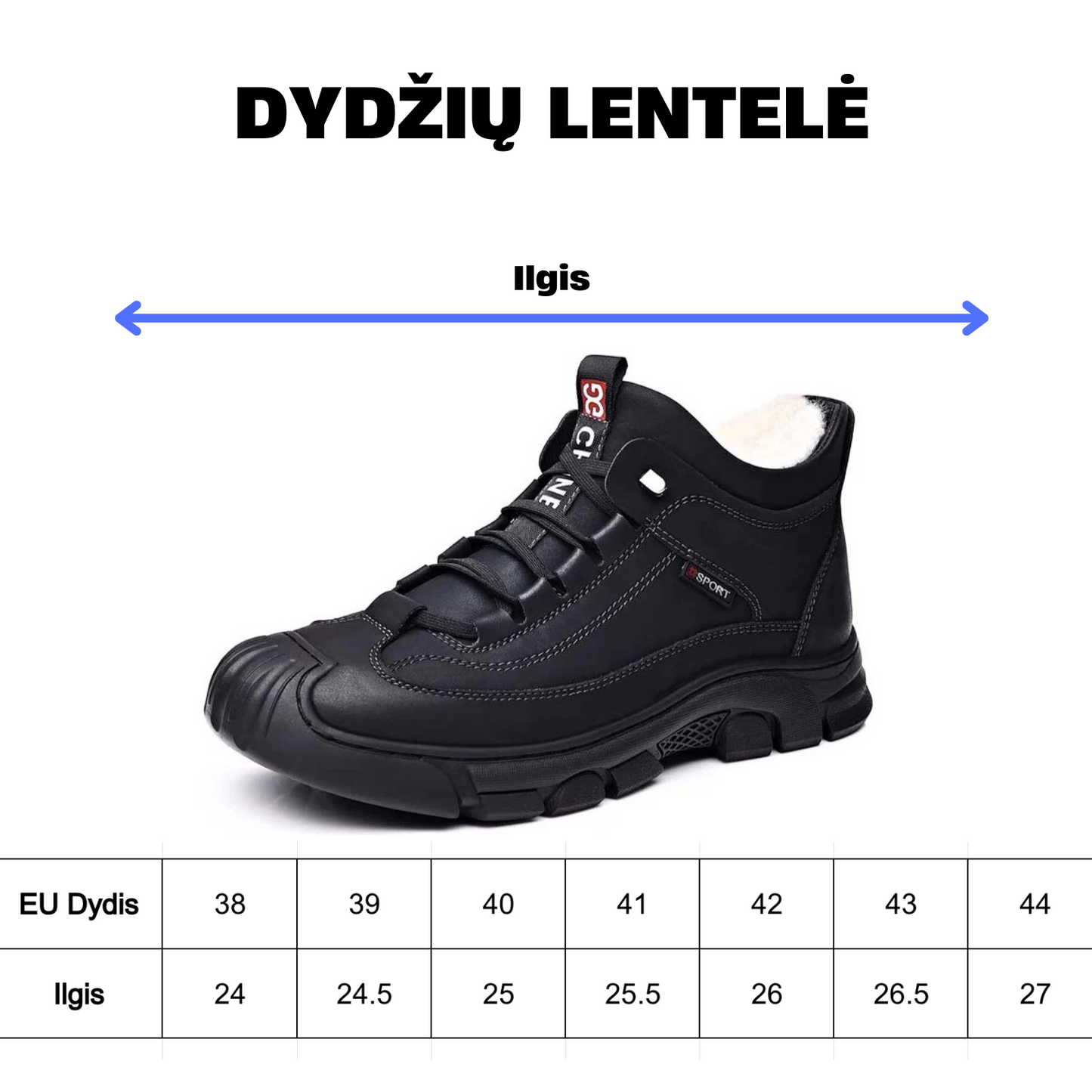 WinterShoes™ | Vyriški odiniai batai su vilnoniu pamušalu