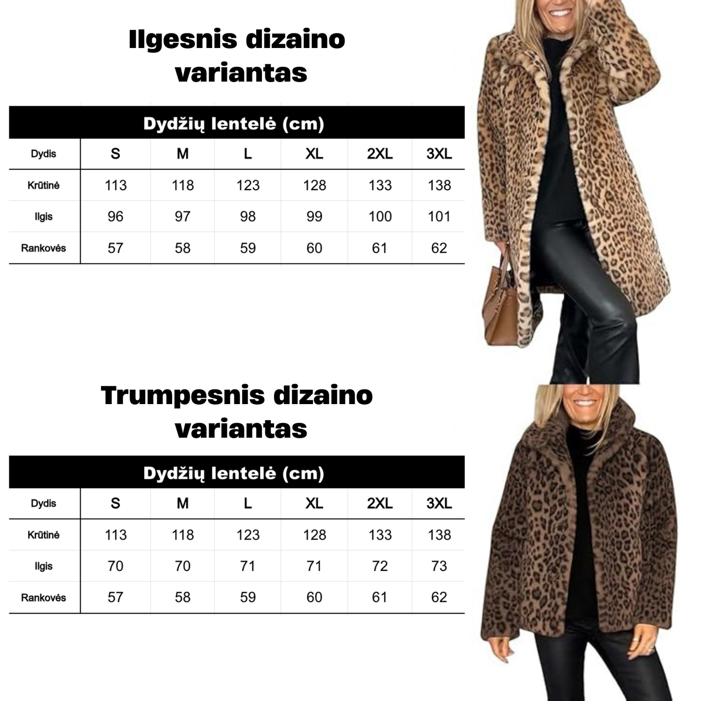 Moteriškas leopardinis kailinis paltas