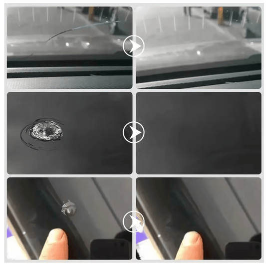 Unikalus įtrūkusio stiklo remonto rinkinys