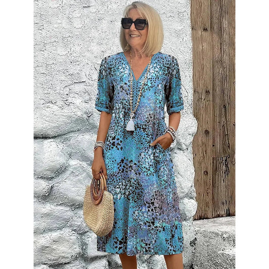 Bohemiško stiliaus laisvo kirpimo suknelė