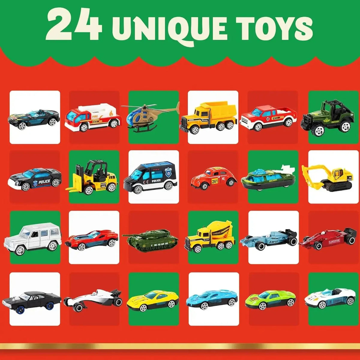 24 dienų Kalėdinis automobilių advento kalendorius