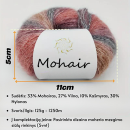 Moherio mezgimo siūlų rinkinys