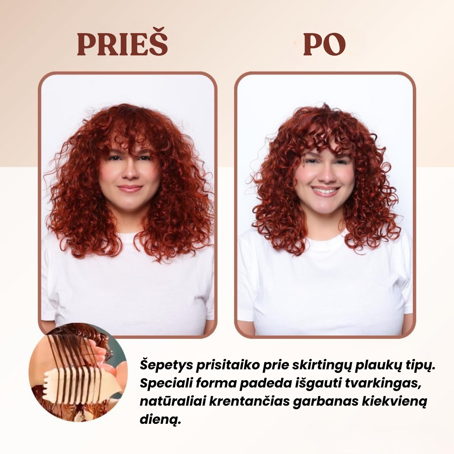 BounceWave™ | Plaukų šepetys garbanų formavimui