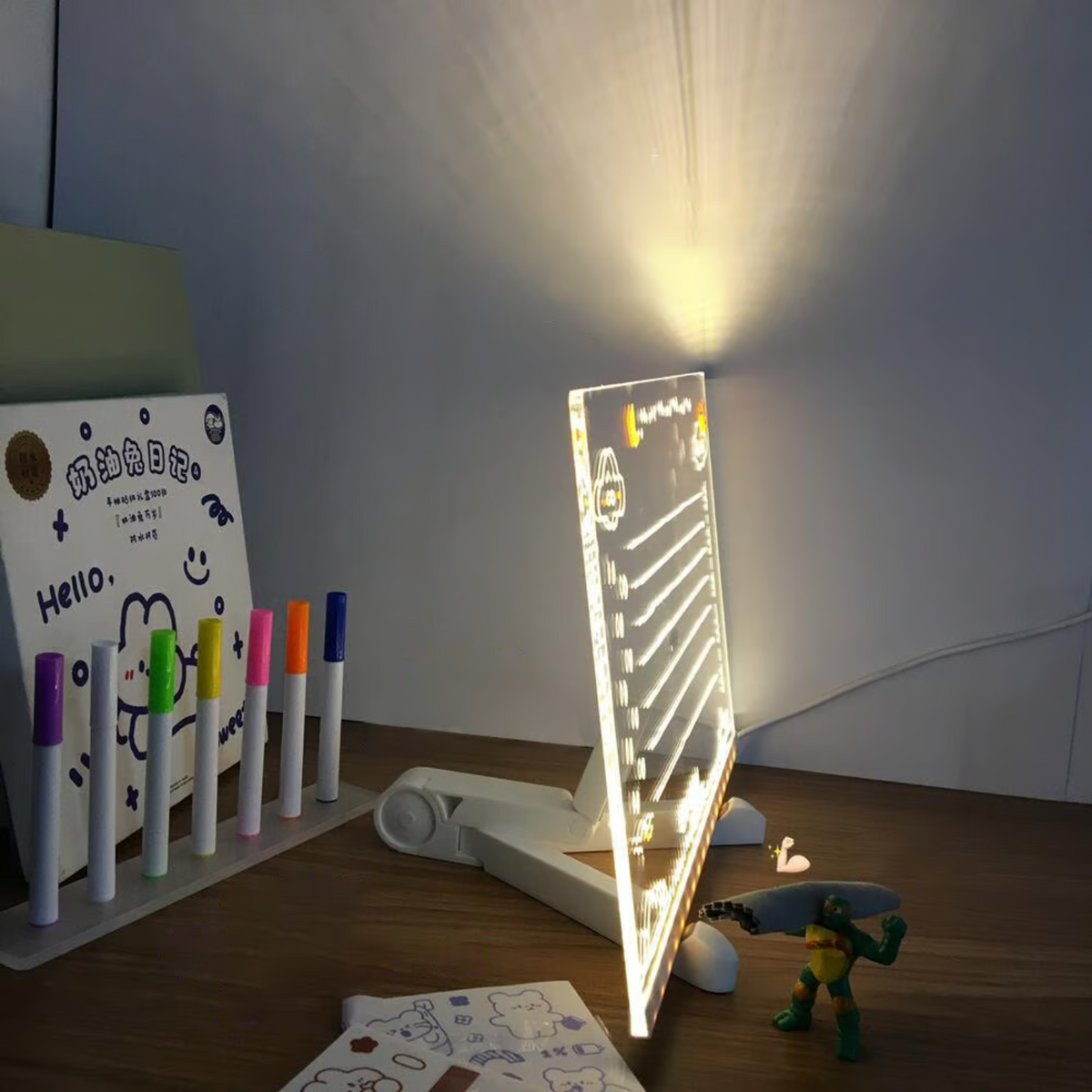 Moderni LED šviečianti užrašų lenta su spalvomis