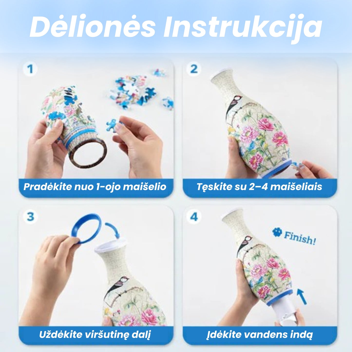PuzzleVase™ | Kūrybinė Vaza