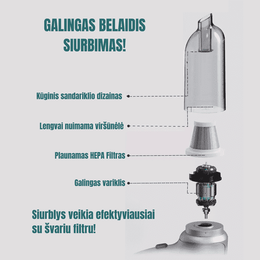 Belaidis dulkių siurblys automobiliui 4 in 1