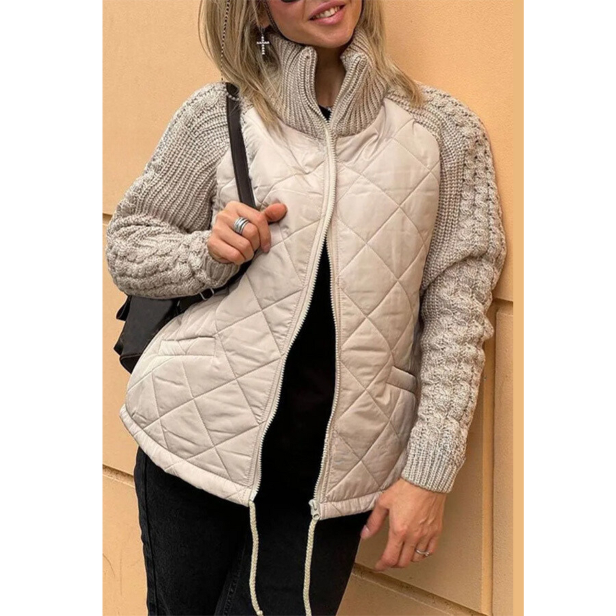 Lusso™ | Moteriška striukė megztomis rankovėmis