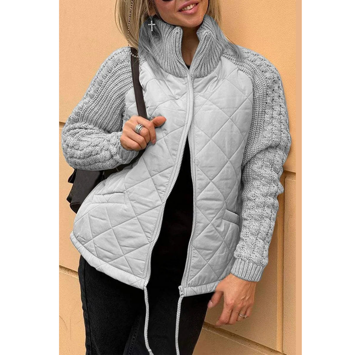 Lusso™ | Moteriška striukė megztomis rankovėmis