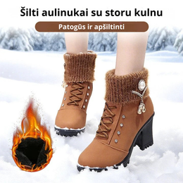 Šilti moteriški aulinukai ant storo kulno žiemai