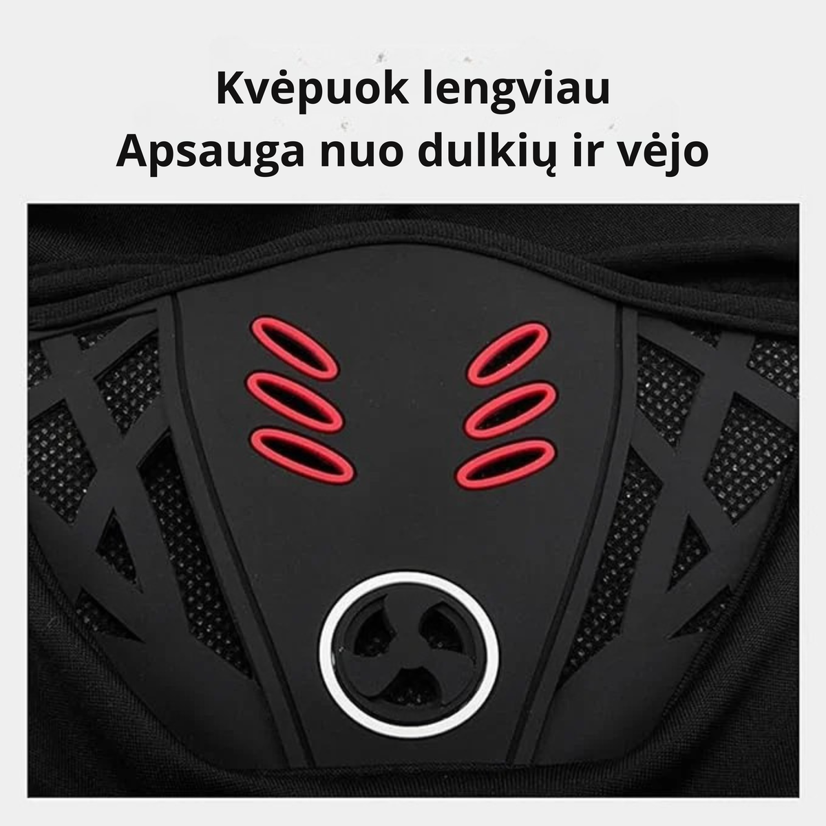Šilta antivėjinė veido kaukė žiemai