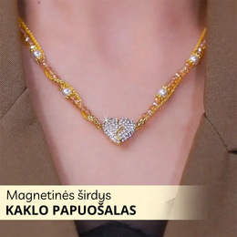 Magnetinis kaklo papuošalas su dviem sujungiamomis širdimis