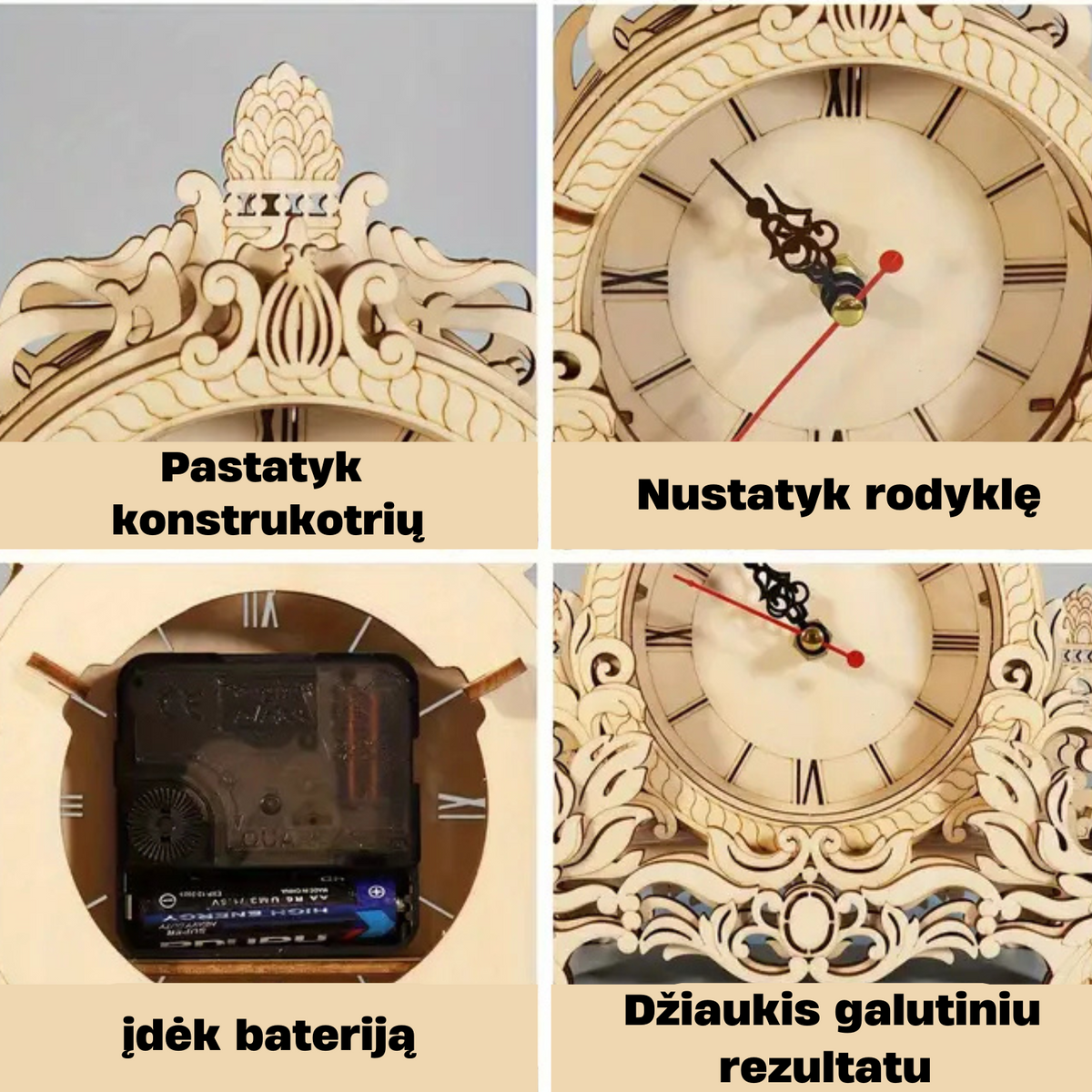 Timberix™ | 3D Medinis Konstruktorius - Laikrodis