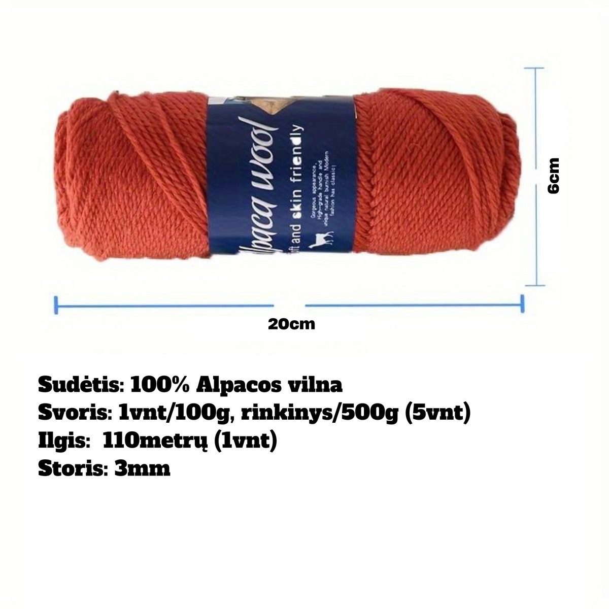 Alpakos vilnos mezgimo siūlų rinkinys (5vnt)