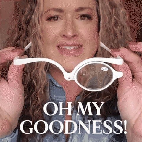 Akiniai makiažui su pasukama lęšio sistema