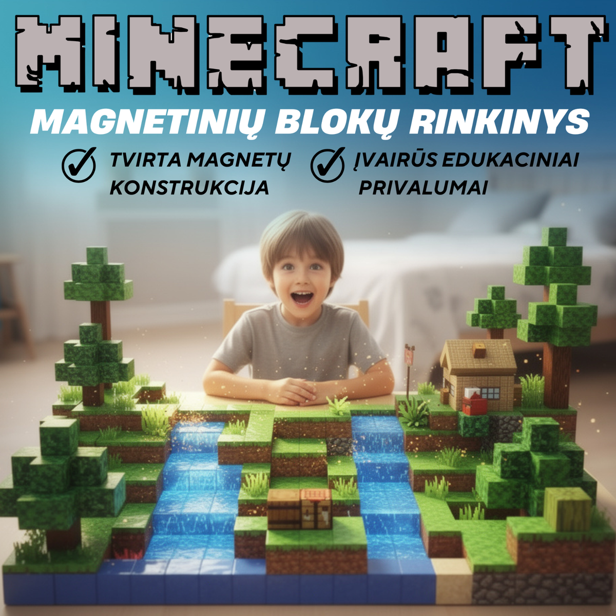 Minecraft magnetinių blokų rinkinys