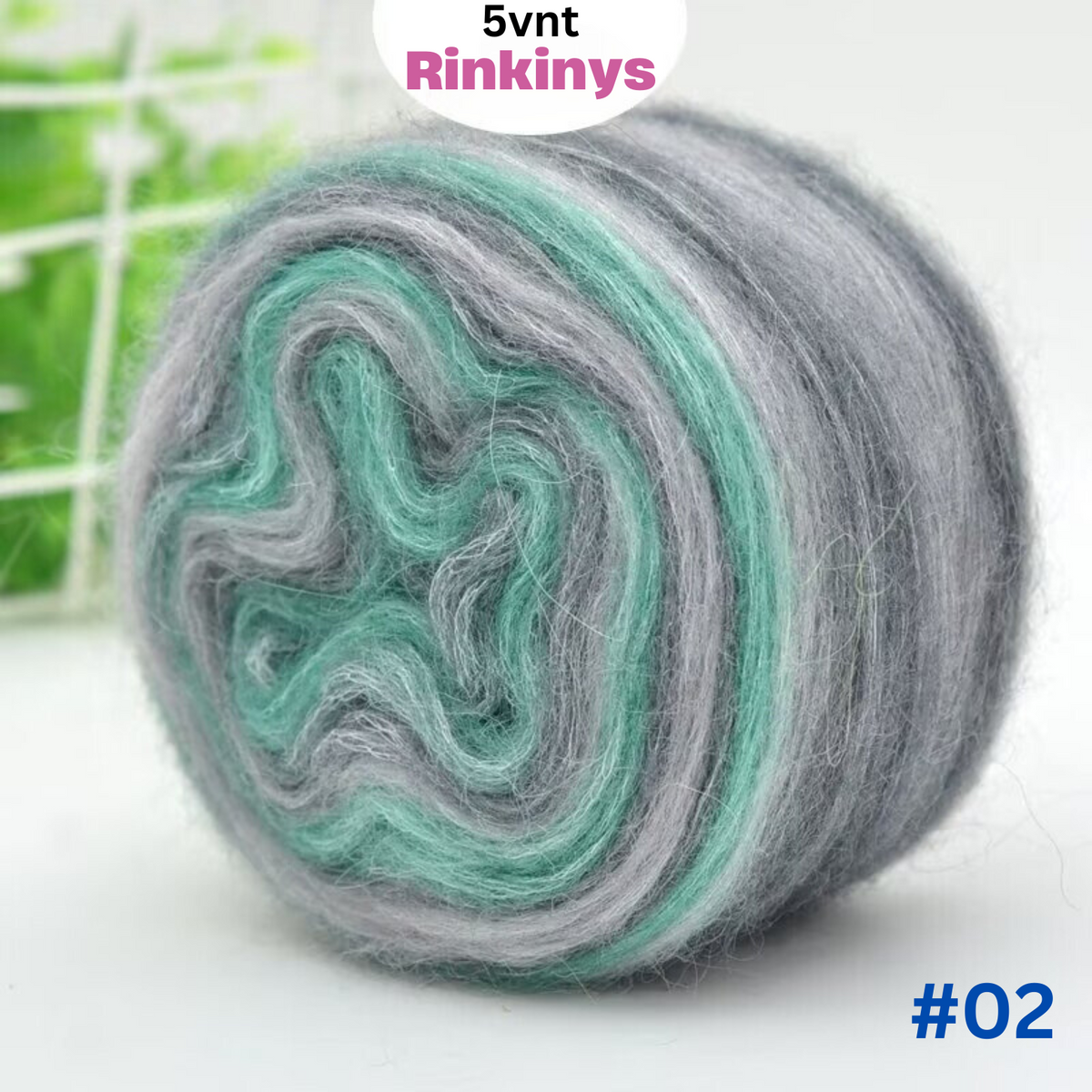 Gradientiniai Moherio Mezgimo Siūlai - Rinkinys