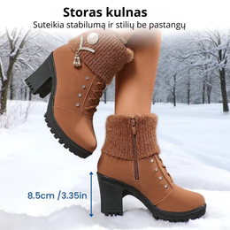 Šilti moteriški aulinukai ant storo kulno žiemai
