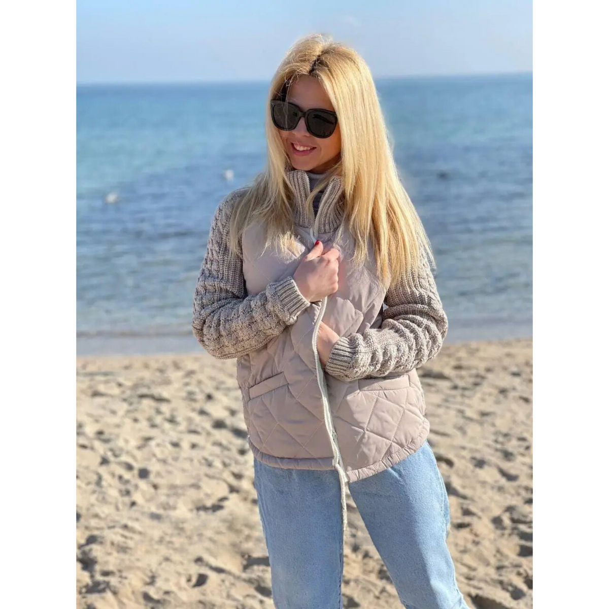 Lusso™ | Moteriška striukė megztomis rankovėmis