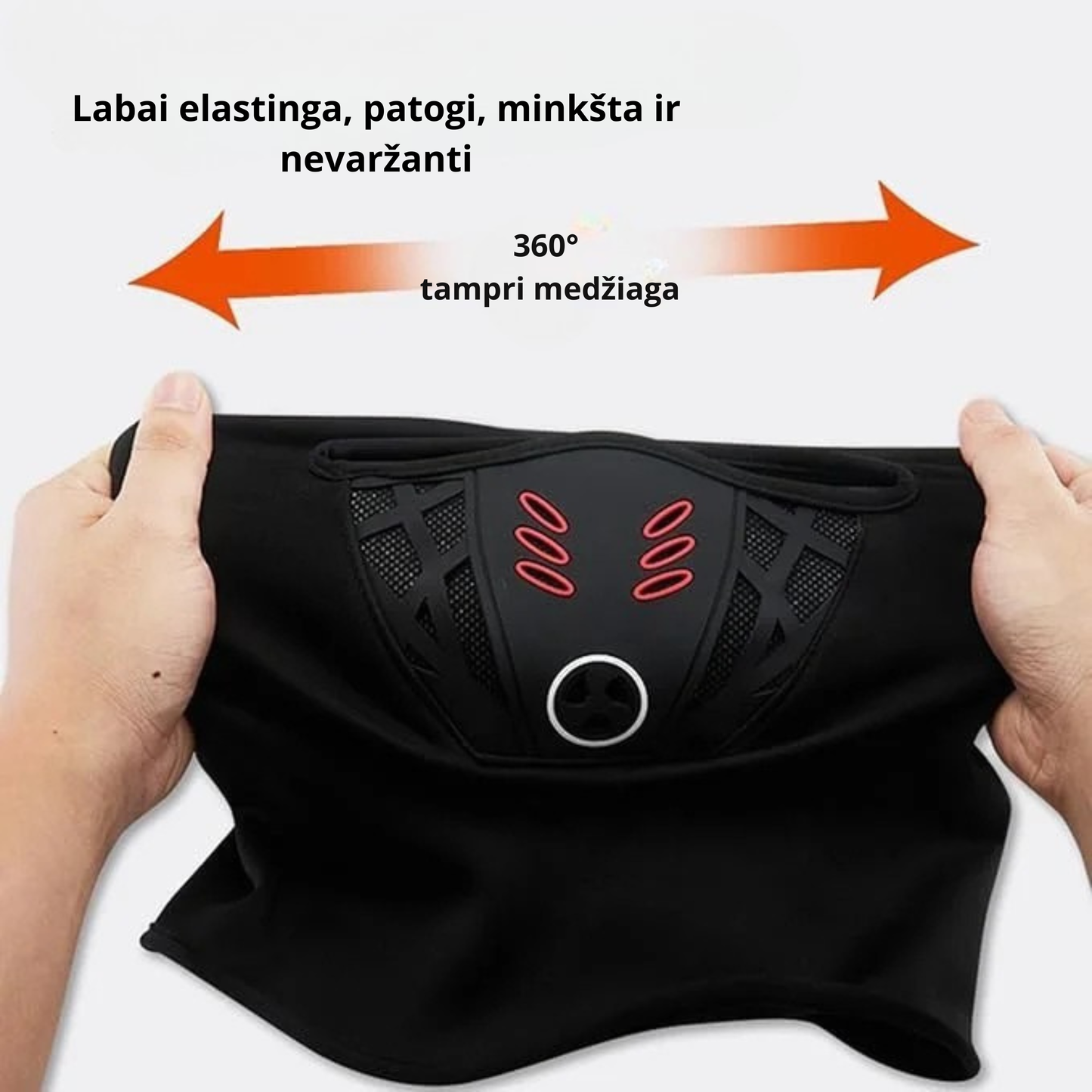 Šilta antivėjinė veido kaukė žiemai