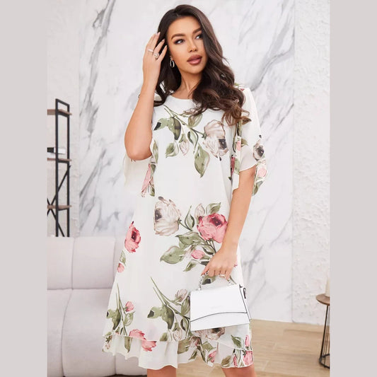 Vasariška šifono suknelė „Gėlių šokis“