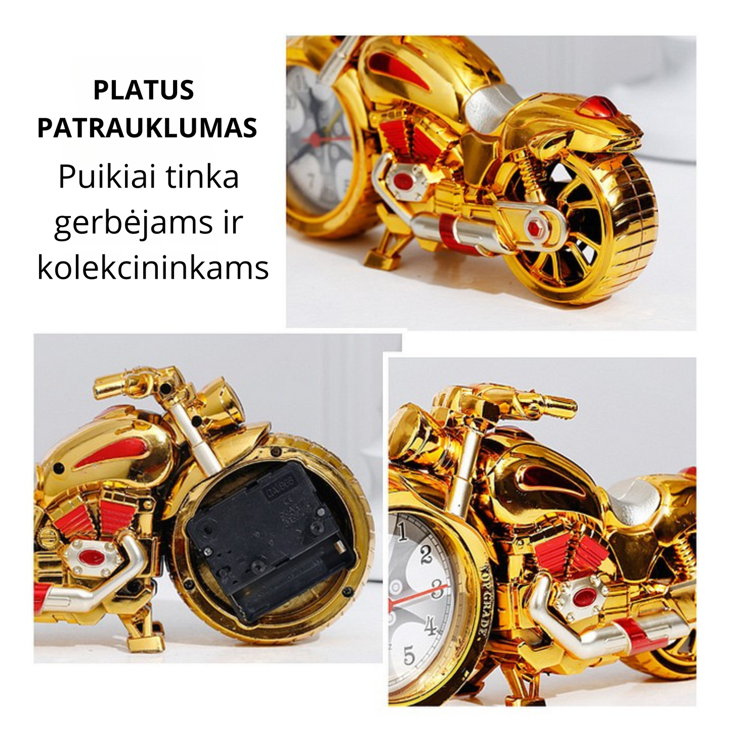 Motociklo formos žadintuvas – laikrodis