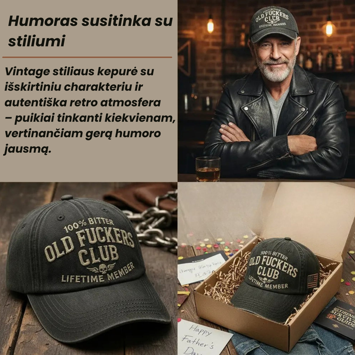 „Bitter Club“ Vintage Stiliaus Kepurė