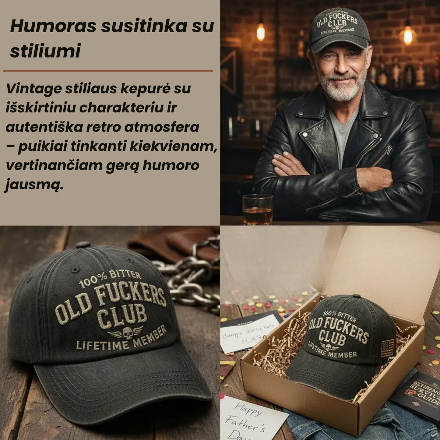 „Bitter Club“ Vintage Stiliaus Kepurė