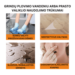 Magiškas grindų valiklis + šluostė su kempinėle dovanų!