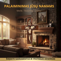 Medinė sieninė dekoracija – kryžius su širdimi