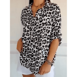 Leopardo rašto Moteriški marškinėliai