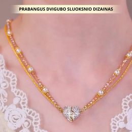 Magnetinis kaklo papuošalas su dviem sujungiamomis širdimis
