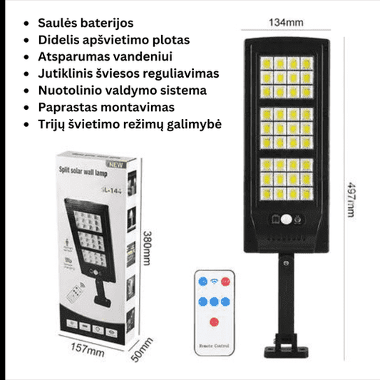 LED lauko šviestuvas su saulės baterija