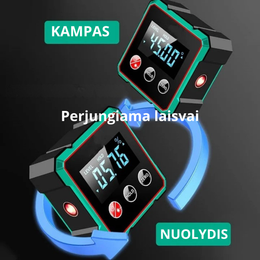 Skaitmeninis kampų ir nuolydžio matuoklis