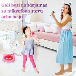 Vaikiškas mikrofonas su stovu ir šviesomis