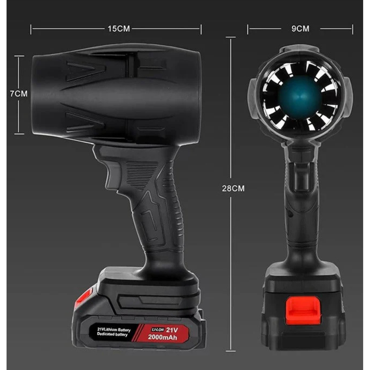 Belaidis turbo oro pūstuvas (Komplektas)