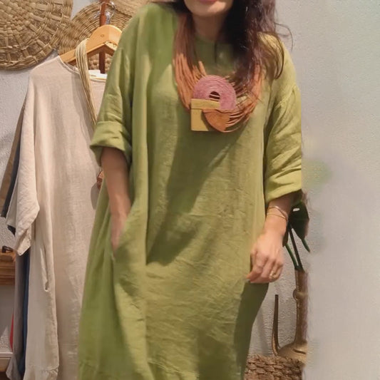 Vasariška ilga medvilninė suknelė