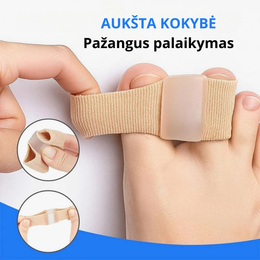 Pirštų separatorius komfortui ir nykščio padėčiai