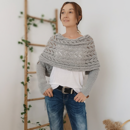 Leya™ | Megzta Moteriška skraistė su rankovėmis