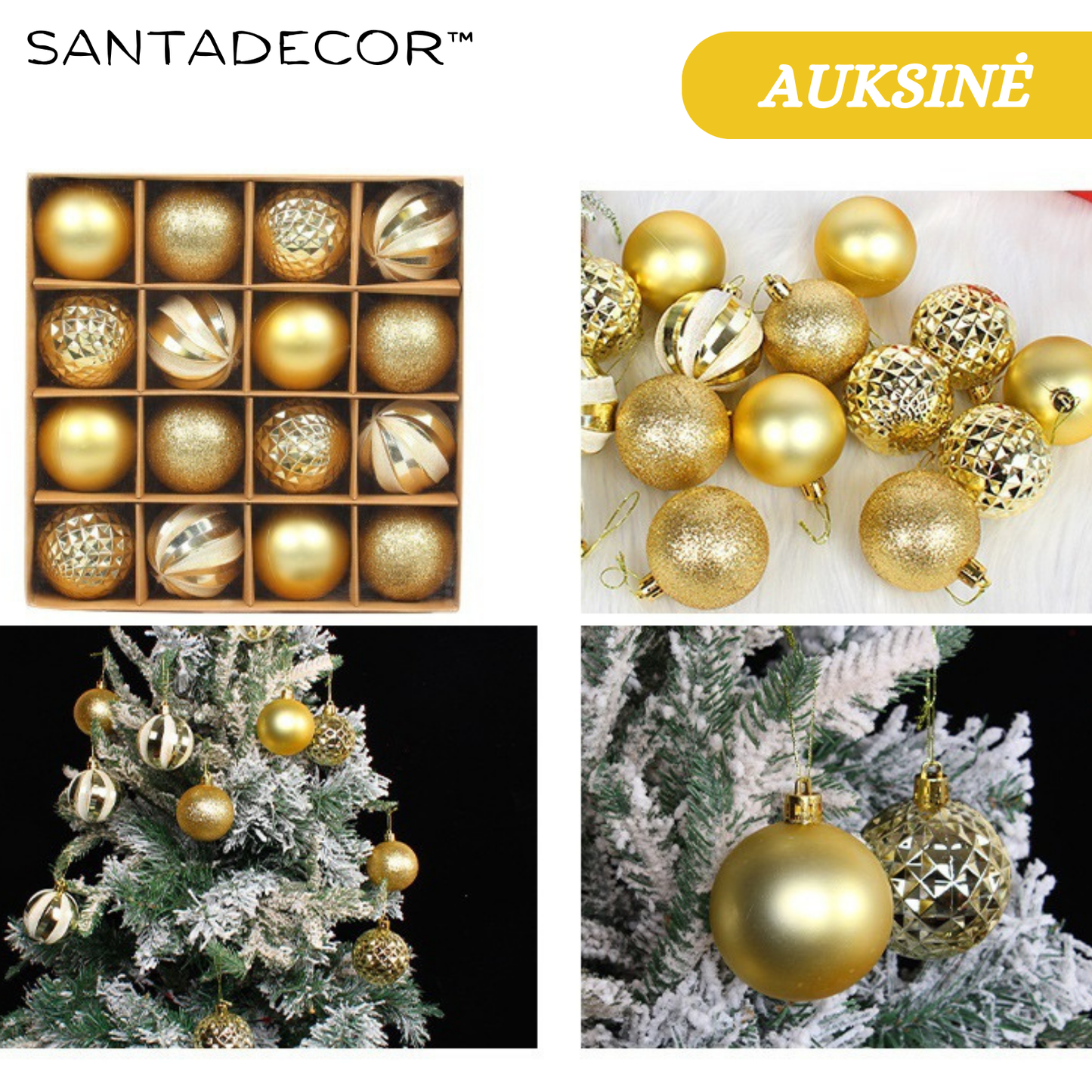 SantaDecor™ | Kalėdinių kamuoliukų rinkinys (16vnt)