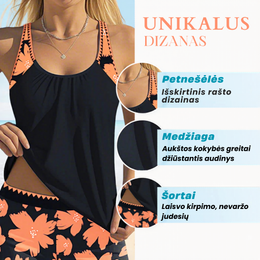 Tropinis figūrą formuojantis tankini kostiumėlis