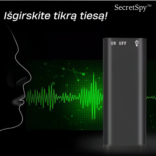 SecretSpy™ | Slaptas šnipinėjimo įrašymo įrenginys