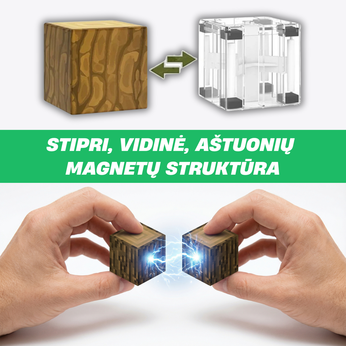 Minecraft magnetinių blokų rinkinys