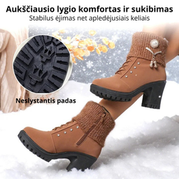 Šilti moteriški aulinukai ant storo kulno žiemai