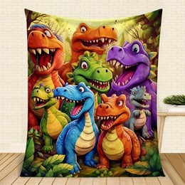 Šiltas ir lengvas pledas vaikams su dinozaurais